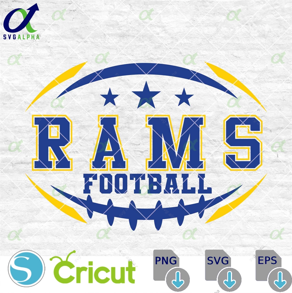 Rams Football Svg Football Svg Sports Svg Football Shirt Sublimation Designs Png Dxf Jpg Eps